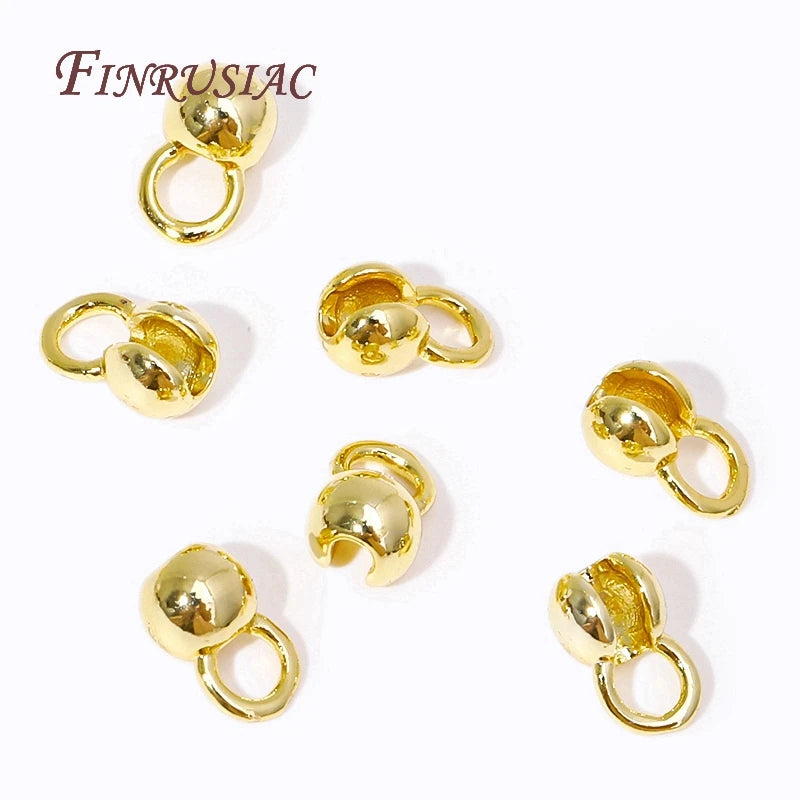 18K Gold Plated Clam Shell Bead Tips & Crimp Findings | 10/20 Pcs Jewelry Crimp Findings P3