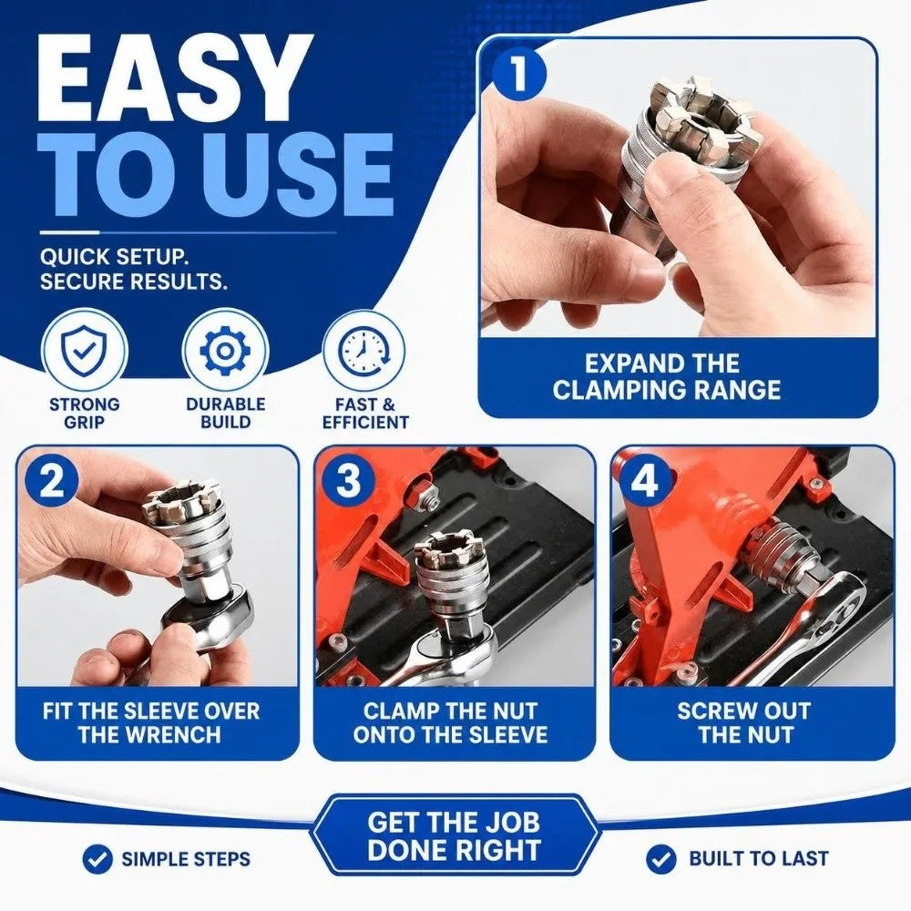 Universal Adjustable Socket Wrench Set 10–19mm | 3/8" Drive Socket Wrench Set P3