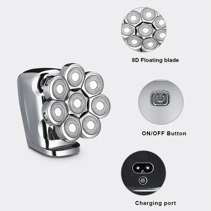 6-in-1 Electric Shaver for Men – Face, Body & Nose Trimmer Electric Rotary Shaver P3