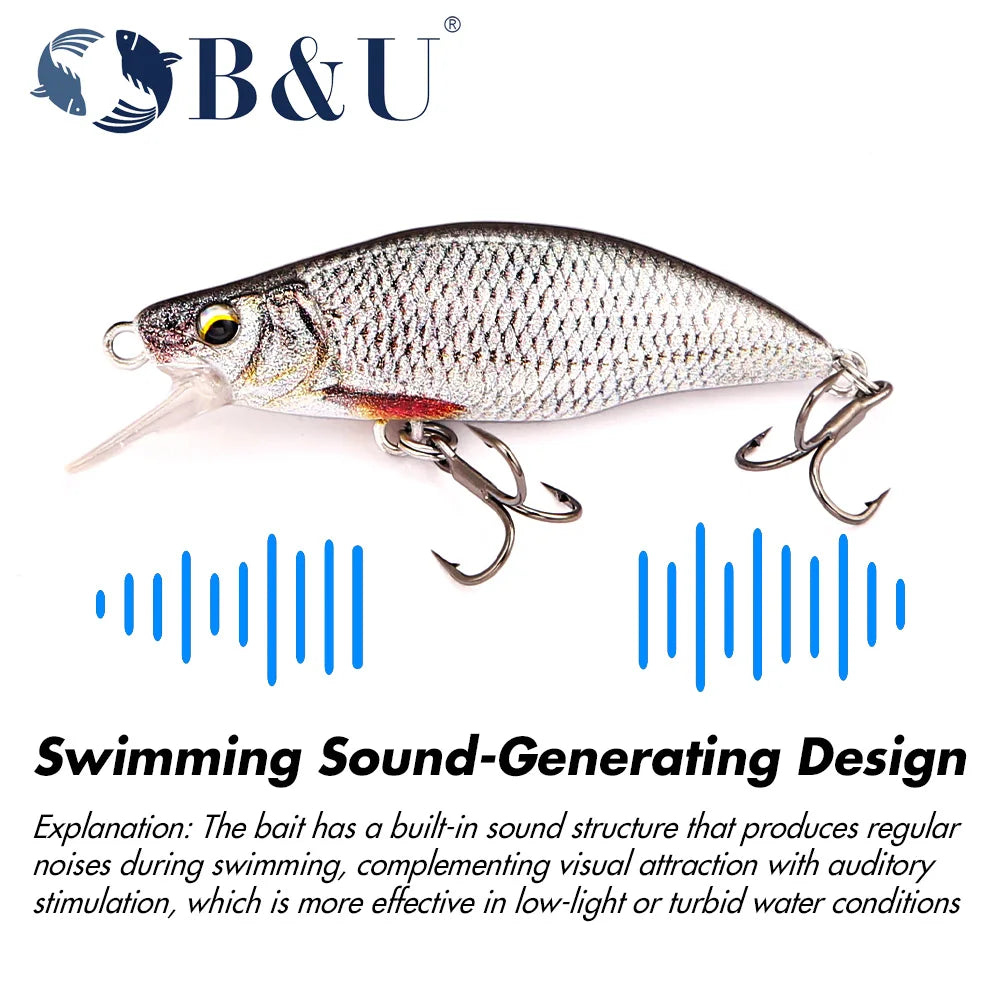 B&U Trout Pattern Sinking Minnow Lure – Bass Pike Trout Sinking Minnow Lure P3