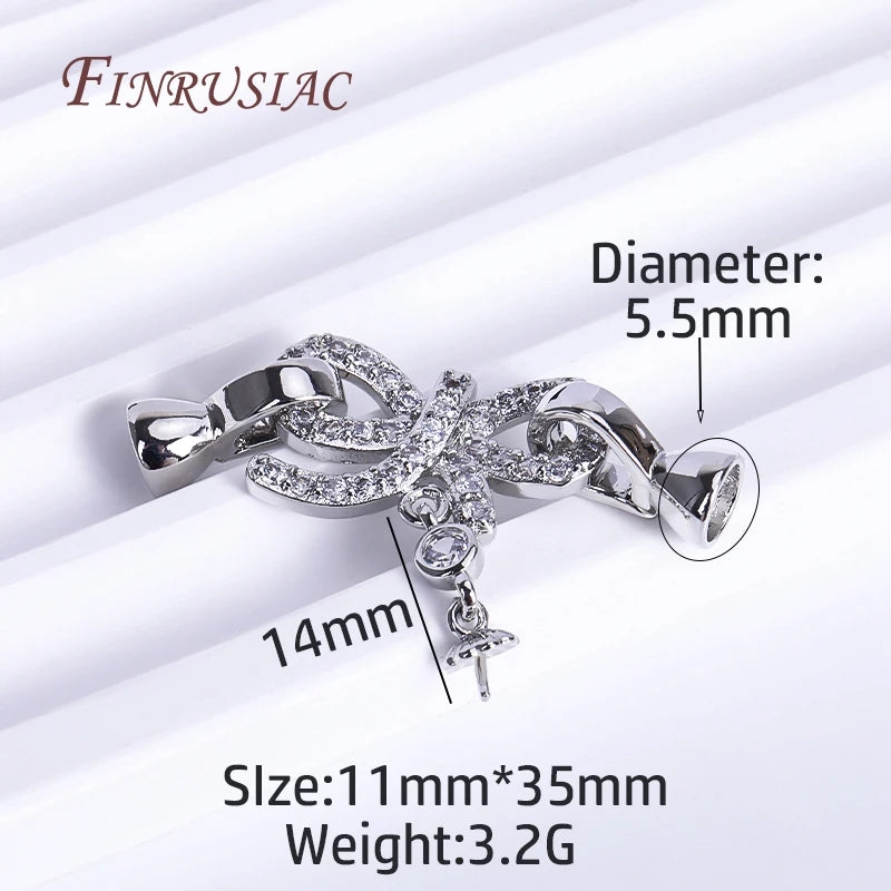 18K Gold Plated Bowknot Connector Clasp – DIY Jewelry Finding Jewelry Clasp Finding P3 Rhodium Plated 1 Piece