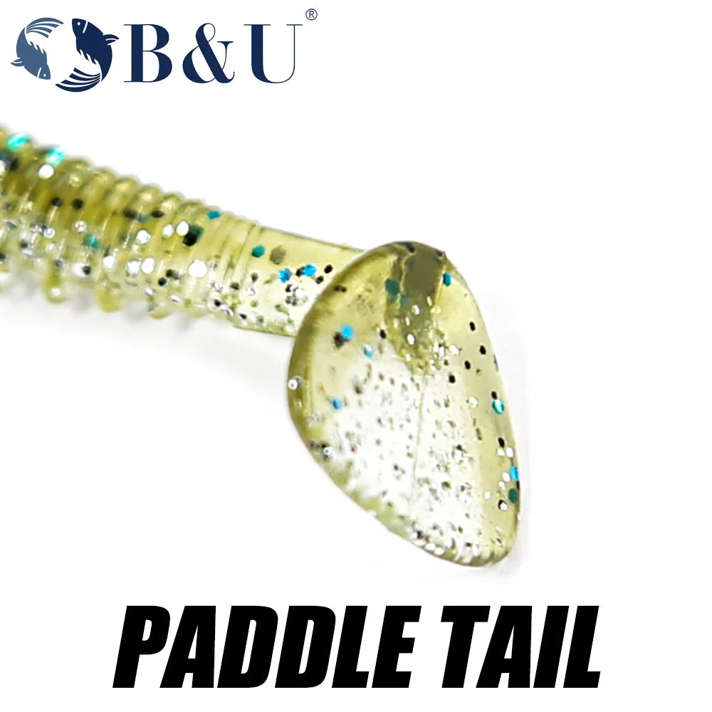 B&U Awaruna Soft Shad Lures 51mm 63mm – Bass Carp Wobbler Soft Fishing Lure P3