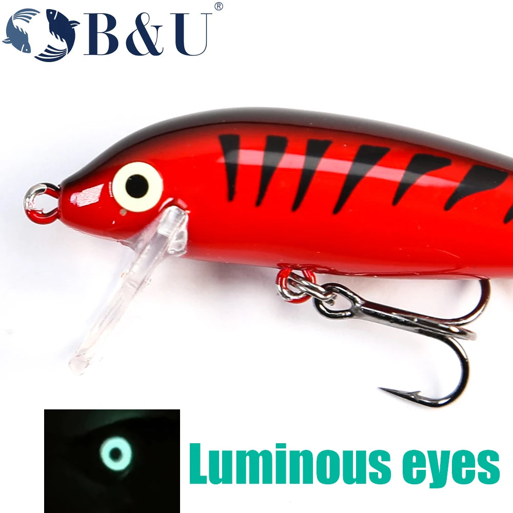 B&U 46mm 5g Sinking Minnow Jerkbait – Trout Bass Hard Lure Sinking Minnow Lure P3