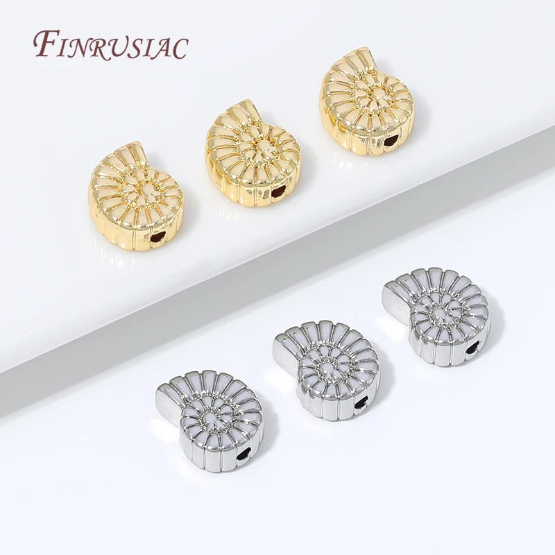 18K Gold Plated Conch Shell Spacer Beads | DIY Jewelry Making Jewelry Spacer Beads P3
