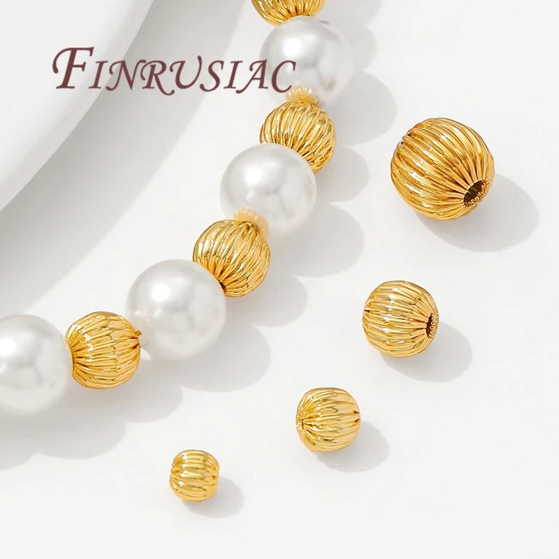 18K Gold Plated Corrugated Spacer Beads 4–8mm | DIY Jewelry Jewelry Spacer Beads P3