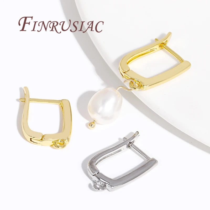 18K Gold Plated Brass Zircon Earwire Hook Clasps – DIY Findings Earring Findings P3