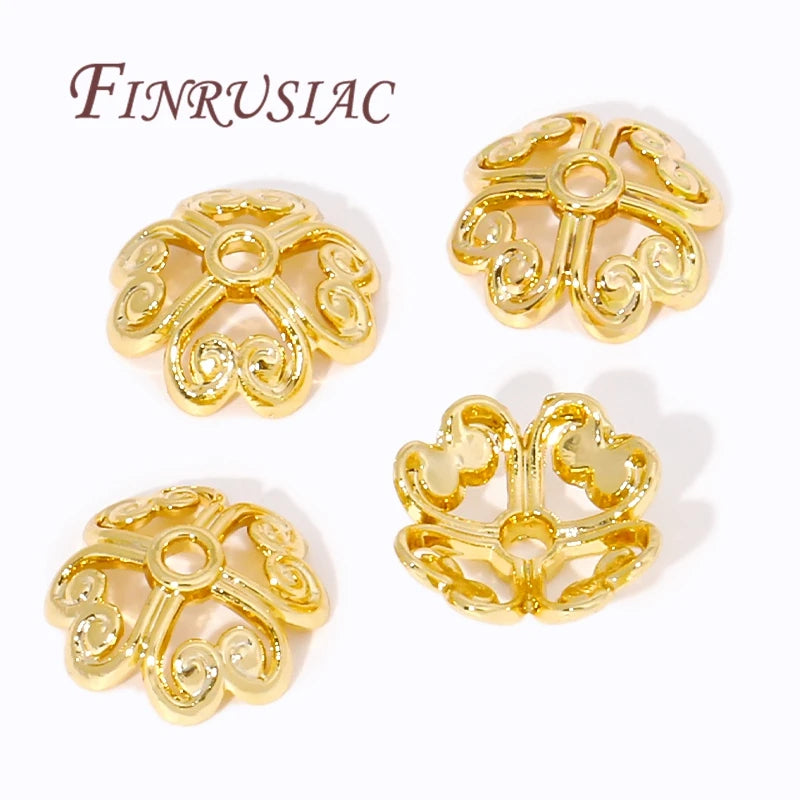 18K Gold Plated Brass Hollow Flower Bead Caps | DIY Jewelry Jewelry Bead Caps P3