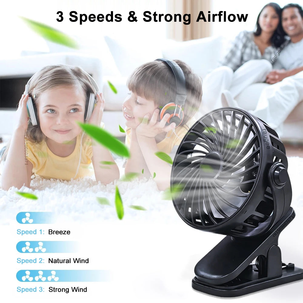 Portable Clip Fan USB Rechargeable 360° Mini Desk & Wall Fan Portable Clip Fan P3
