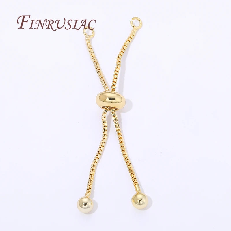 18K Gold Plated Box Chain Bracelet Extender – Slider Beads Bracelet Extender Chain P3