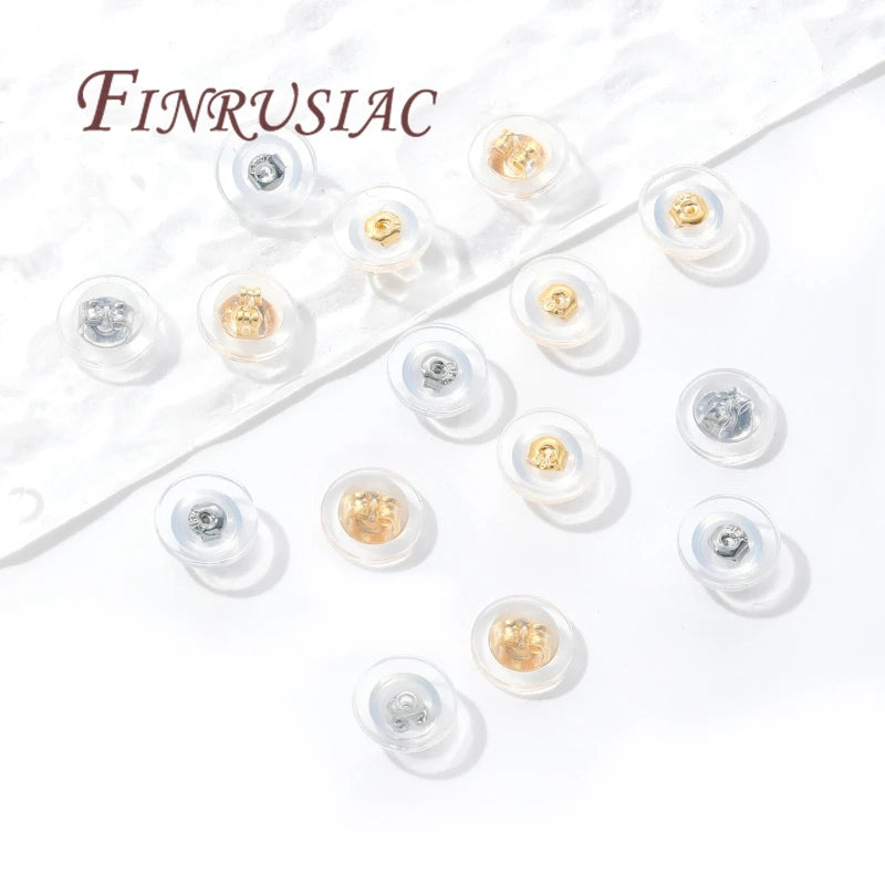18K Gold Plated Silicone Earring Backs | Rubber Ear Stoppers Earring Findings P3