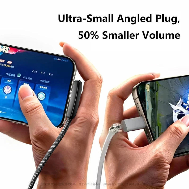 100W USB-C 90° Elbow Fast Charging Cable | 6A PD Game Cable USB-C Charging Cable P3