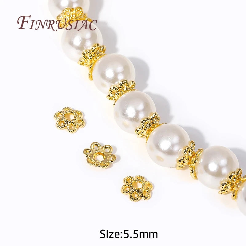 18K Gold Plated Flower Bead Caps – Brass Filigree DIY Jewelry Jewelry Bead Caps P3 18KGold Plated 200 PCS