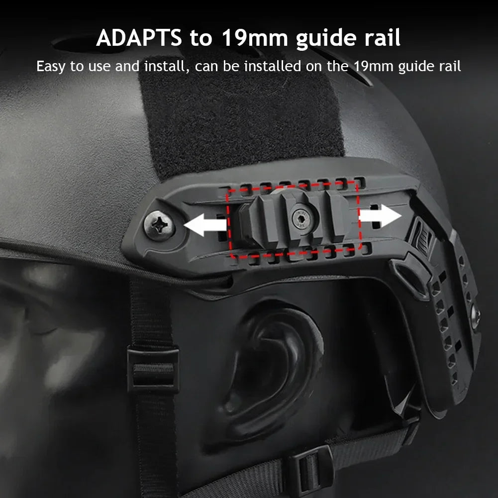 2-Pack Tactical Helmet Side Rail Mount Adapter – 360° Rotation Helmet Rail Adapter P3