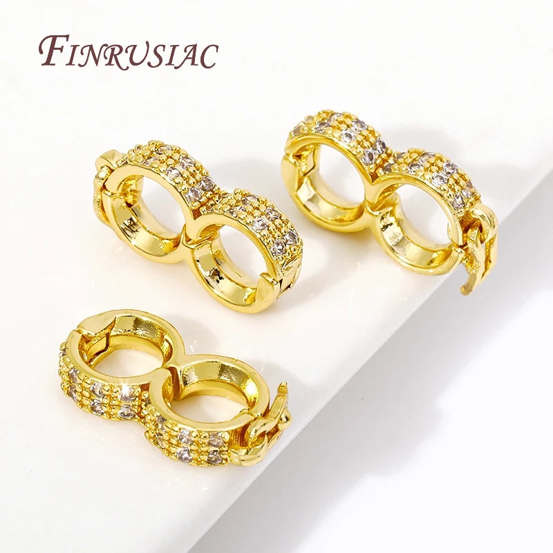 18K Gold Plated Pearl Enhancer Clasp – Zircon Necklace Shortener Jewelry Clasp Connector P3
