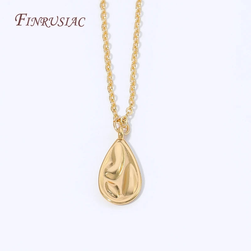 18K Gold Plated Teardrop Charms | Brass Water Drop Pendants Jewelry Making Charms P3