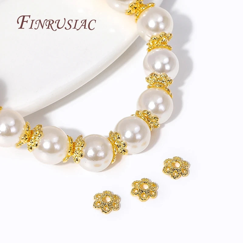 18K Gold Plated Flower Bead Caps – Brass Filigree DIY Jewelry Jewelry Bead Caps P3