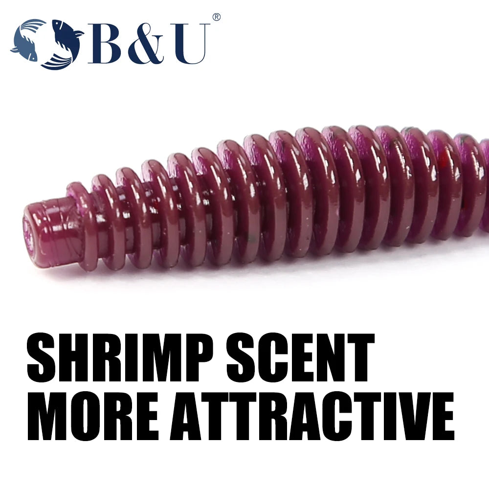 B&U 39mm 51mm Floating Worm Soft Bait – Bass Carp Lure Soft Fishing Lure P3