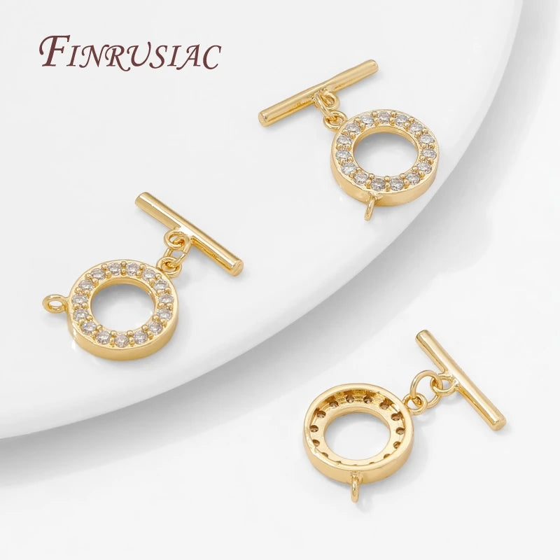 18K Gold Plated Toggle Clasp – Brass Zircon OT DIY Jewelry Jewelry Toggle Clasp P3