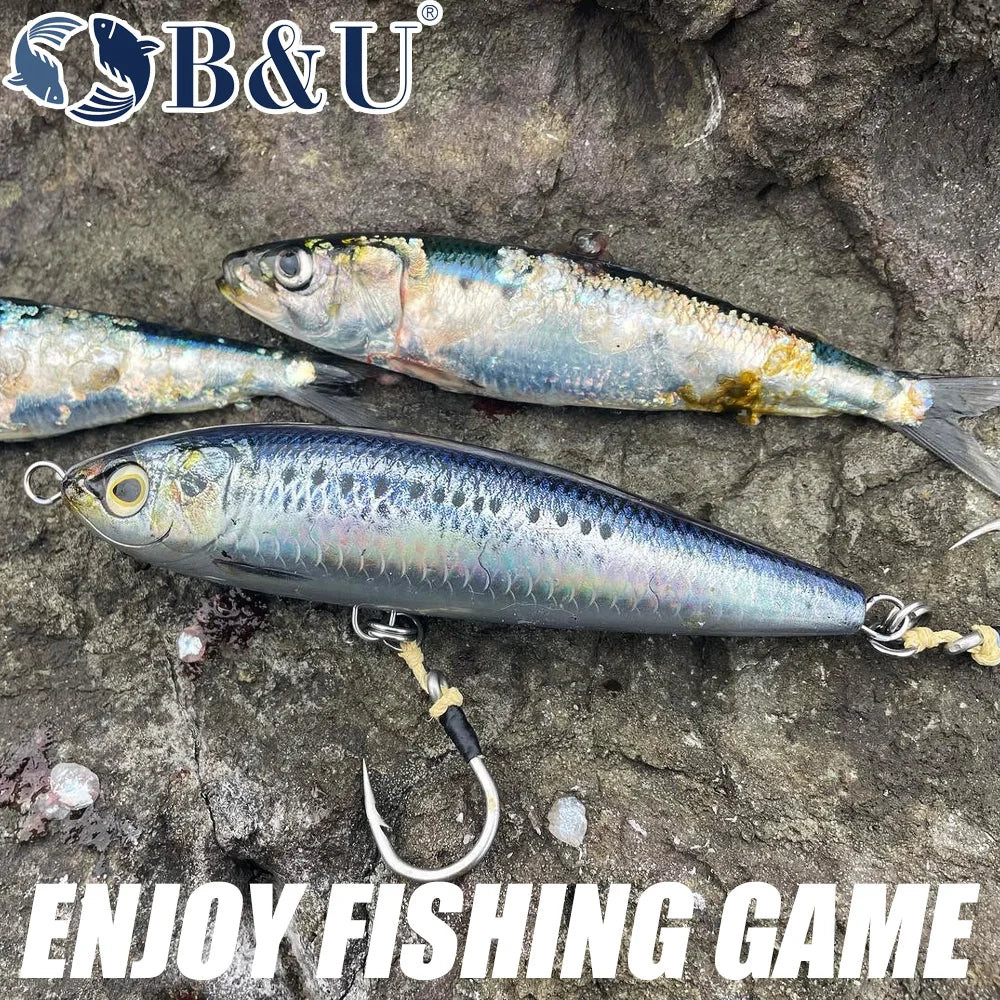 B&U 170mm Floating Pencil Lure | Topwater Saltwater Hard Bait Topwater Fishing Lure P3