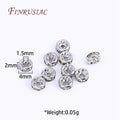 18K Gold Plated Rhinestone Rondelle Spacer Beads 4/6/8mm Jewelry Spacer Beads P3 Rhodium Plated-4MM 100 pcs
