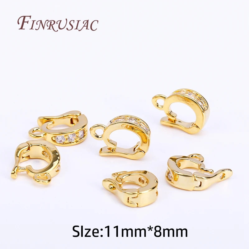 18K Gold Plated Zircon Hinged Bail Clasp | DIY Jewelry Finding Jewelry Bail Clasp P3 18K real gold plated 10 Pieces