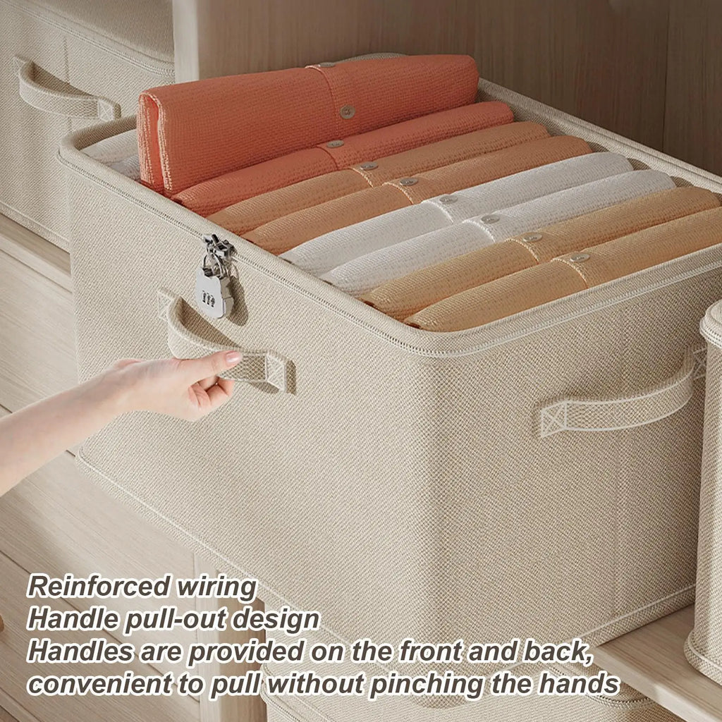 Lockable Storage Box with Handle – Stackable Organizer Bin Lockable Storage Bin P3