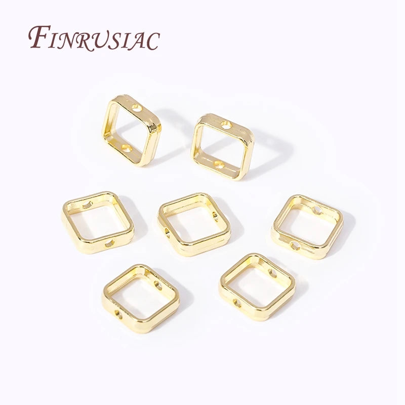 18K Gold Plated Square Spacer Beads for DIY Bracelet Jewelry Jewelry Spacer Beads P3
