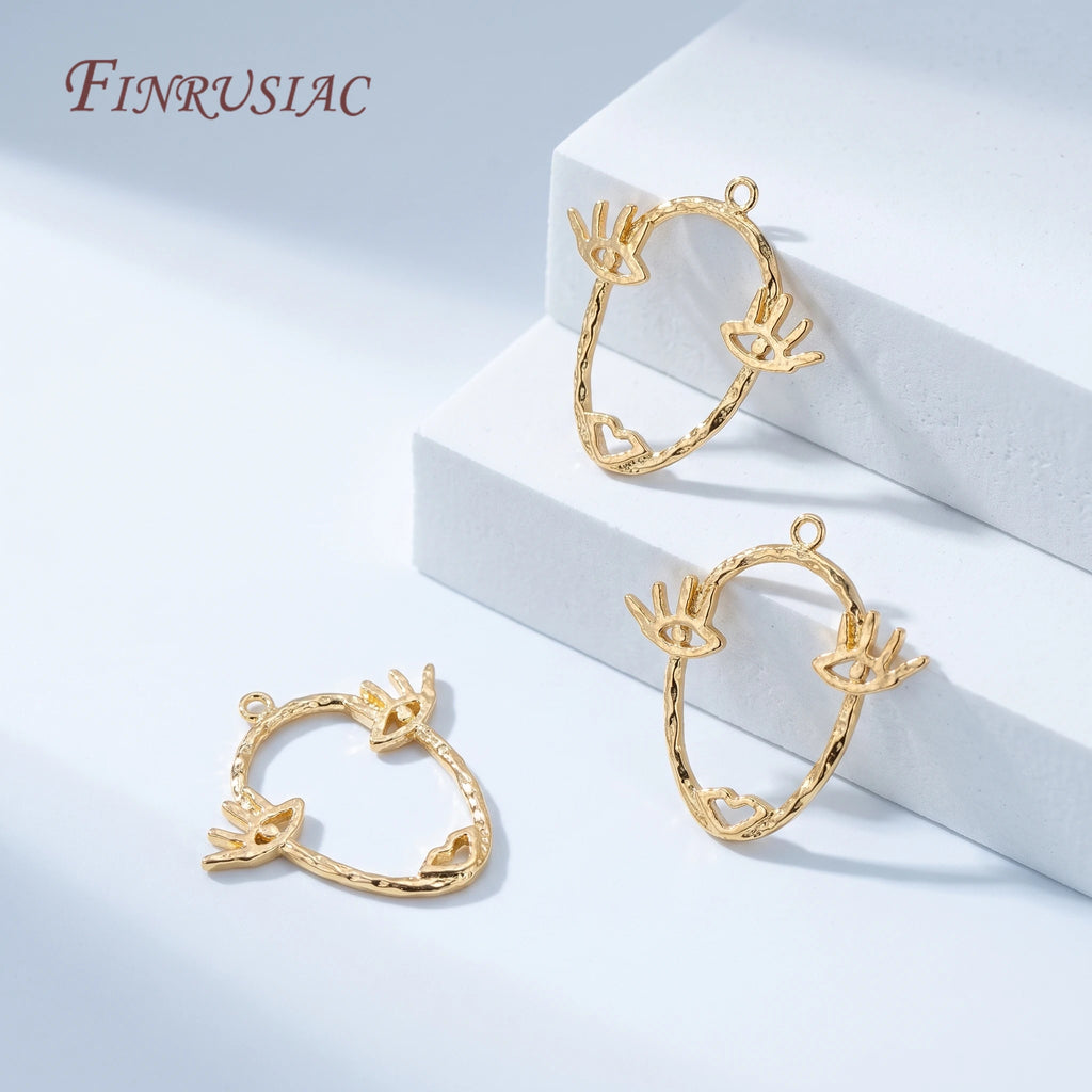 14K Gold Plated Abstract Face Charm Pendant | DIY Jewelry Jewelry Charm Pendant P3