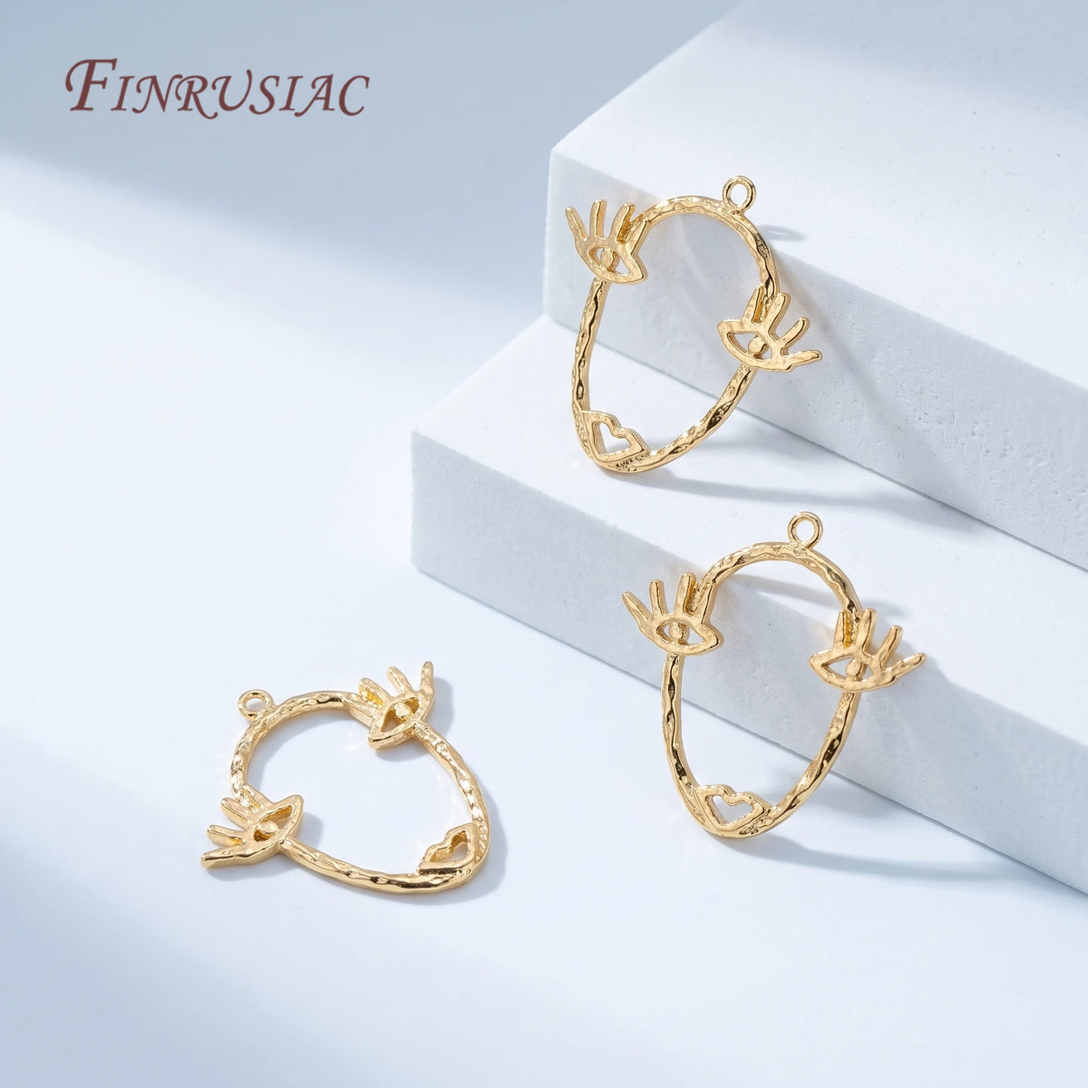 14K Gold Plated Abstract Face Charm Pendant | DIY Jewelry Jewelry Charm Pendant P3