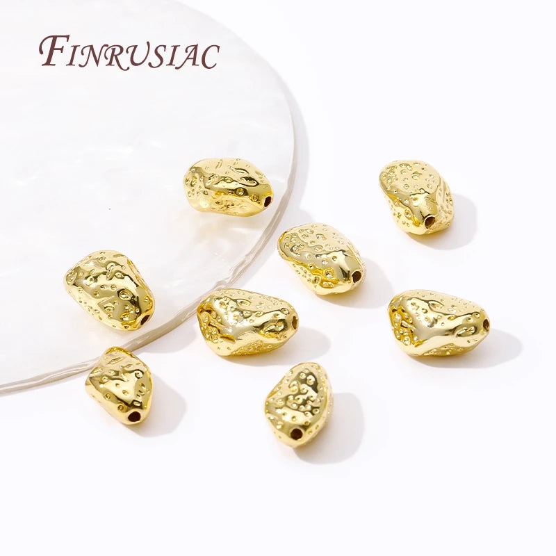 18K Gold Plated Irregular Stone Spacer Beads – DIY Jewelry Jewelry Making Beads P3