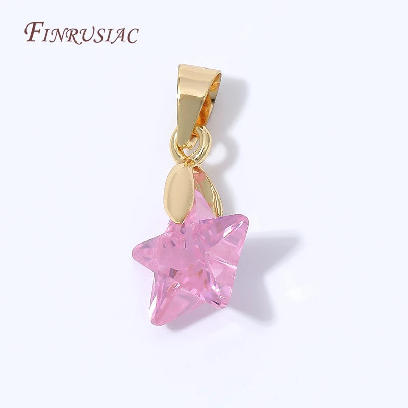 18K Gold Plated Crystal Star Pendant Charm – DIY Jewelry Jewelry Making Charm P3