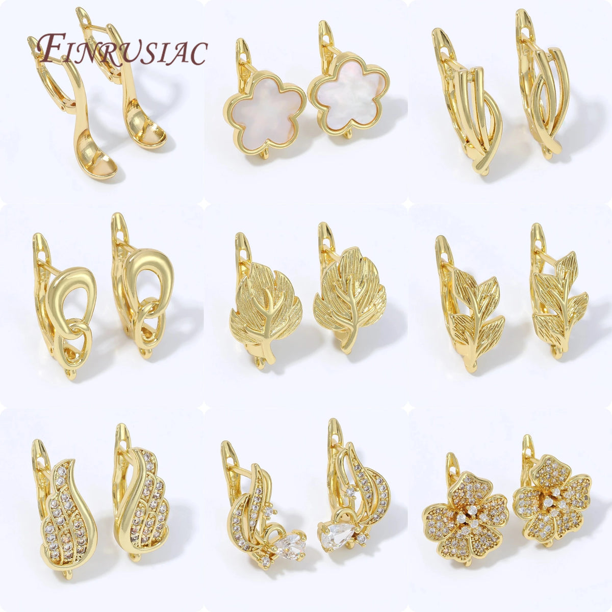 18K Gold Plated Huggie Hoop Earring Blank Base – DIY Jewelry DIY Earring Findings P3