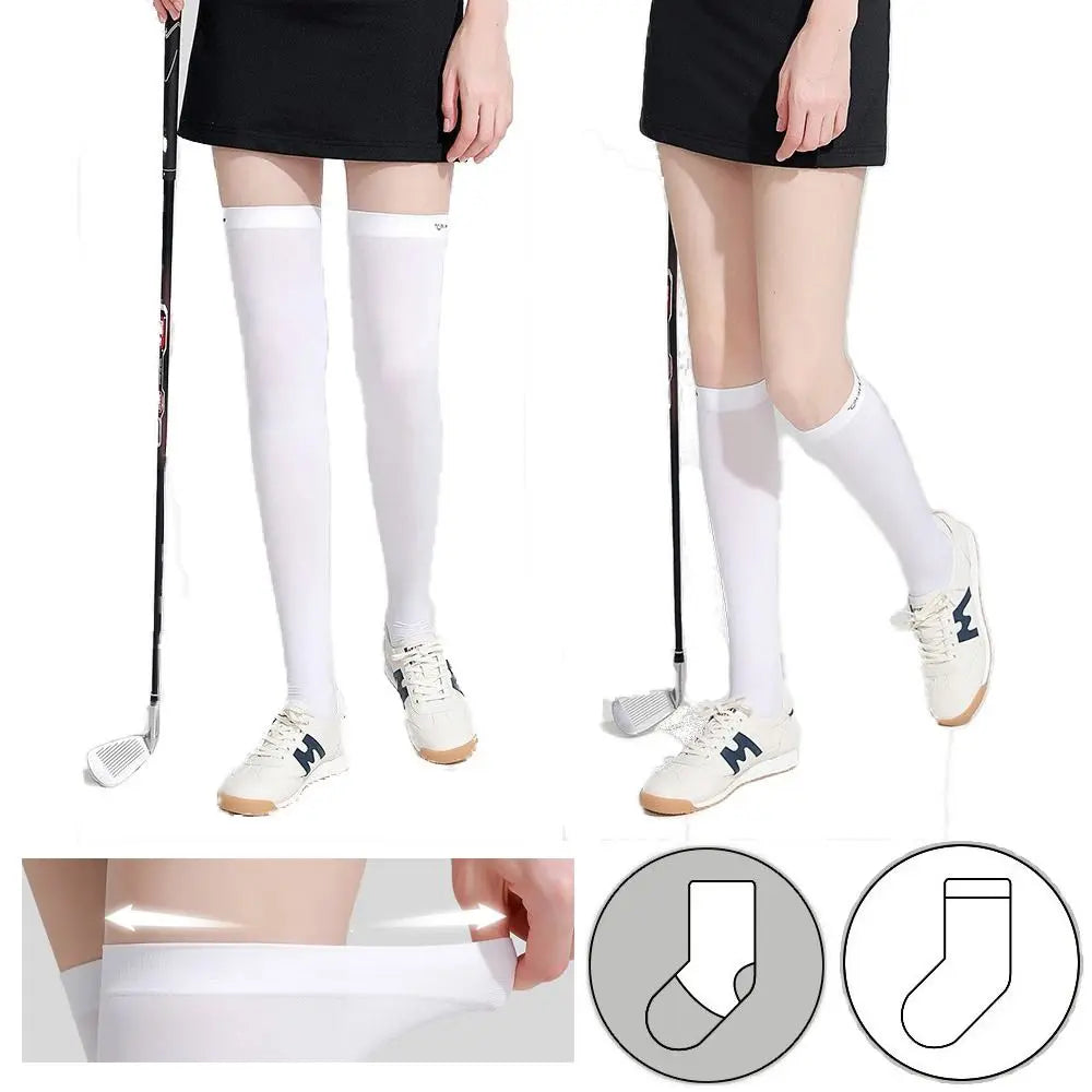Ice Silk Sun Protection High Socks – Women's Tennis Golf Sport Sport High Socks P3