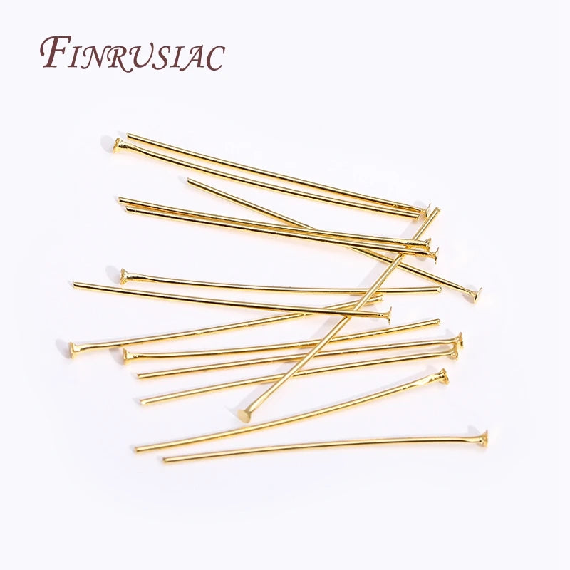 18K Gold Plated Head & Eye Pins – DIY Jewelry Findings 50–100 Pcs Jewelry Findings Pins P3