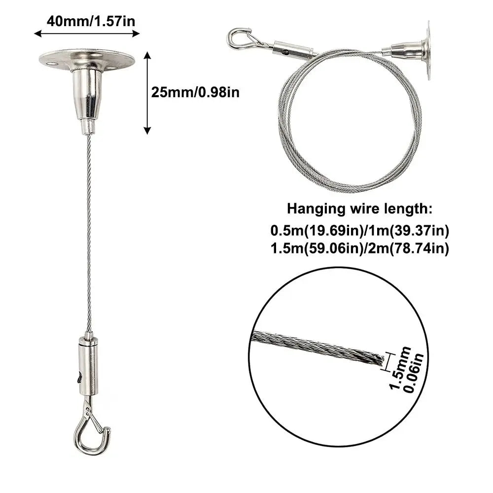Adjustable Stainless Steel Wire Rope Suspension Hanging Kit Wire Rope Kit P3