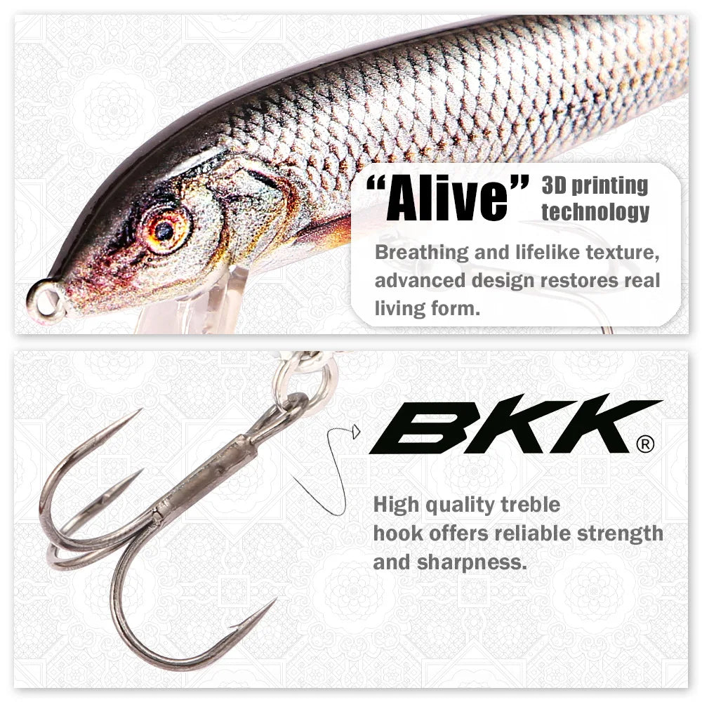 B&U Sinking Minnow Lure Set – Trout Pike Jerkbait 3/4 Pcs Fishing Lure Set P3