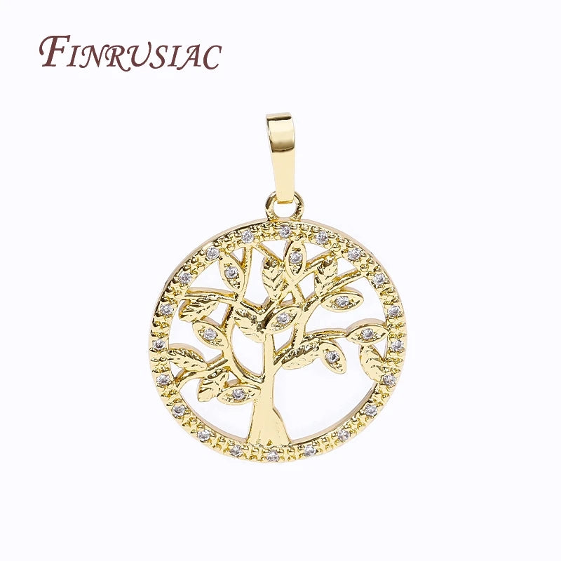 18K Gold Plated Zircon Tree Charm Pendant – DIY Jewelry Making Jewelry Pendant Charm P3