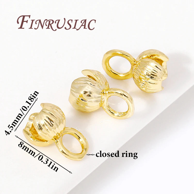 18K Gold Plated Clam Shell Bead Tip Cord Ends – DIY Jewelry Jewelry Findings P3