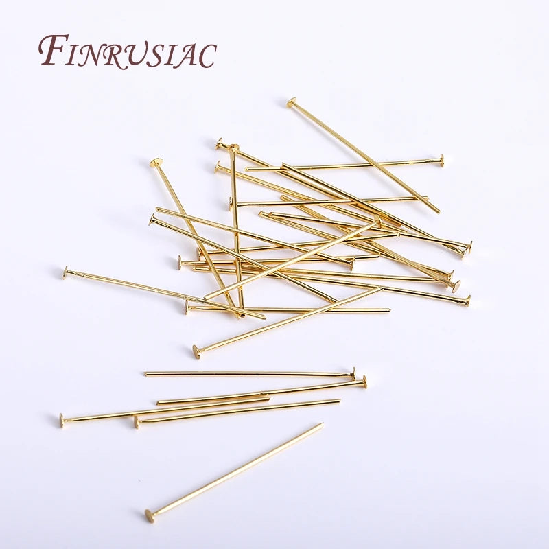 50 Pcs Flat Head Pins – 18K Gold & Silver Plated Jewelry Findings Jewelry Findings Pins P3