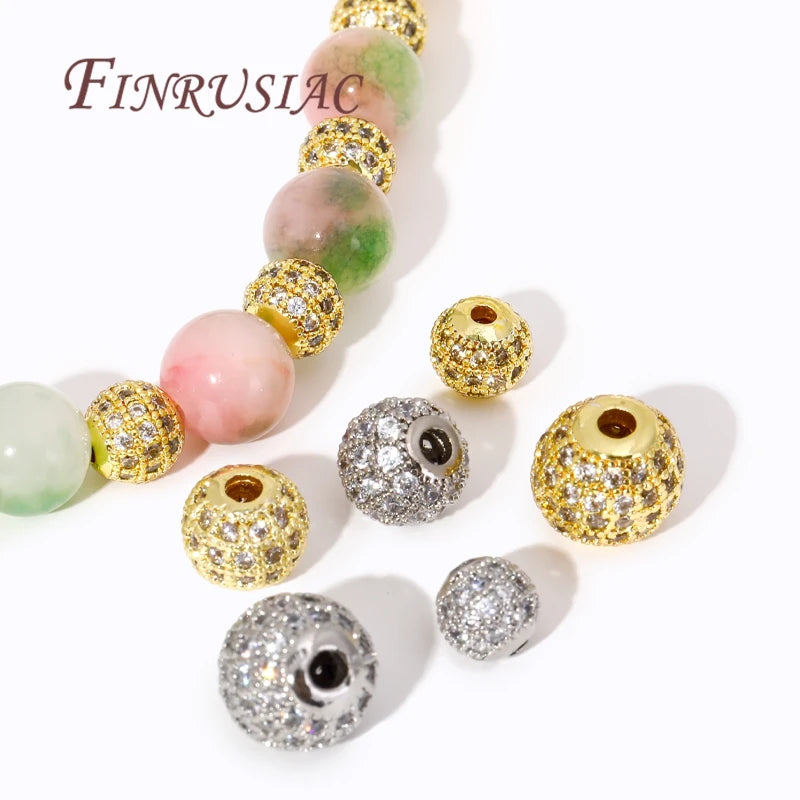 14K Gold Plated Zircon Crystal Spacer Beads | DIY Jewelry Jewelry Spacer Beads P3