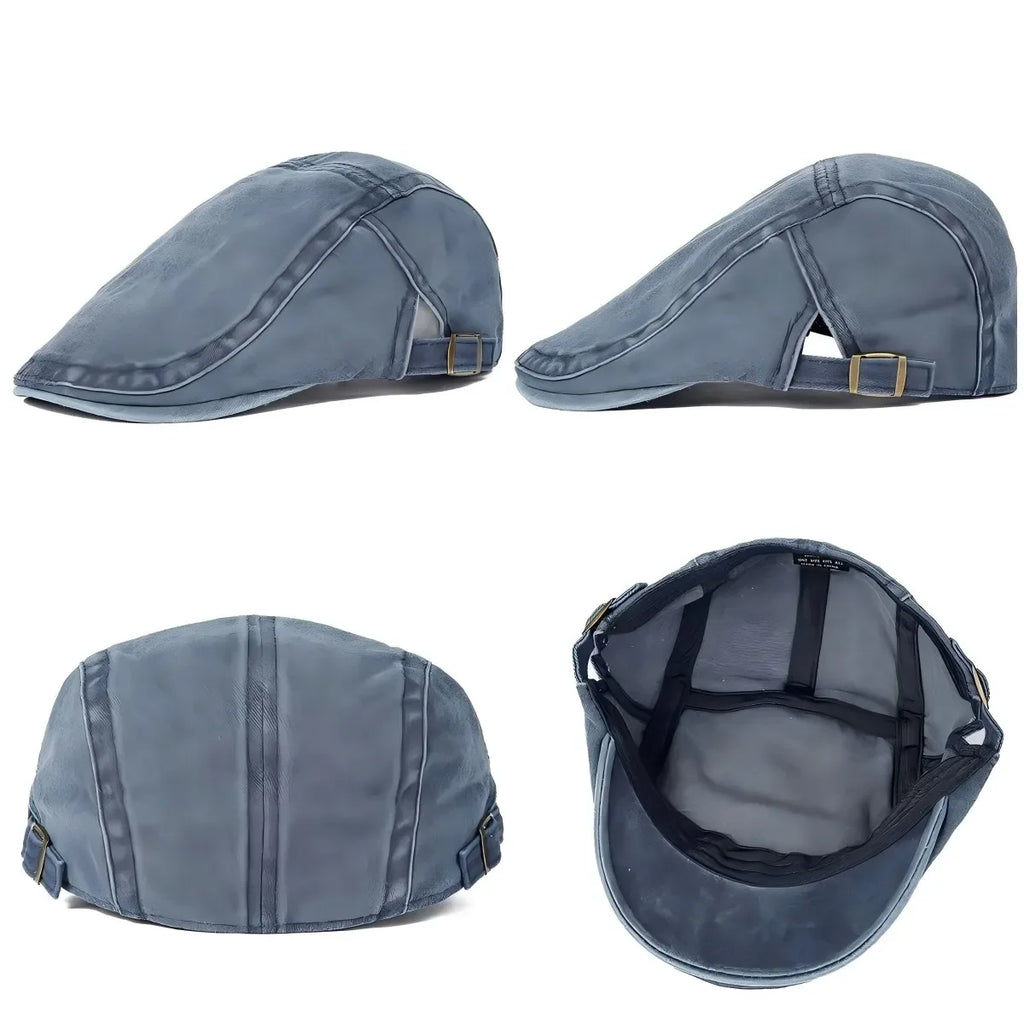 Vintage Washed Denim Beret Hat – Unisex Painter Newsboy Cap Denim Beret Hat P3