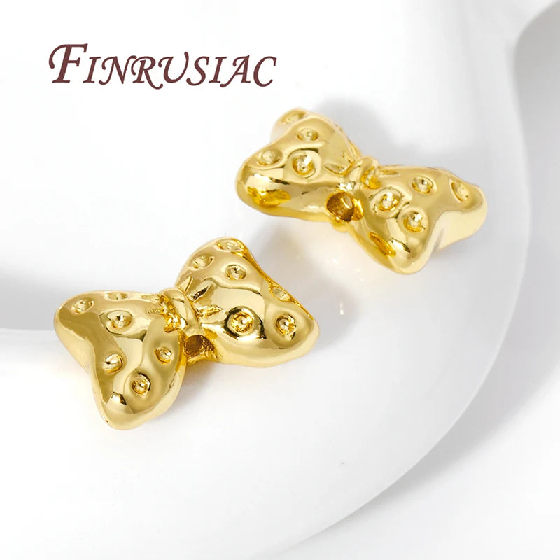 18K Gold Plated Bow Spacer Beads | DIY Jewelry Making Supplies Jewelry Spacer Beads P3