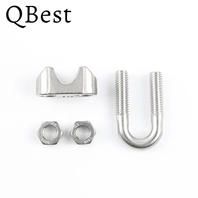 304 Stainless Steel U-Type Wire Rope Clips M2–M20 Rigging Clamps Wire Rope Clamp P3