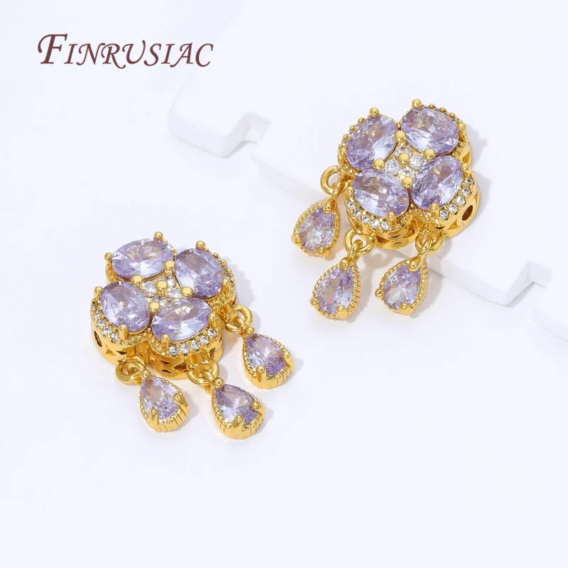18K Gold Plated Purple Crystal Pendant – DIY Jewelry Making Jewelry Pendant Finding P3