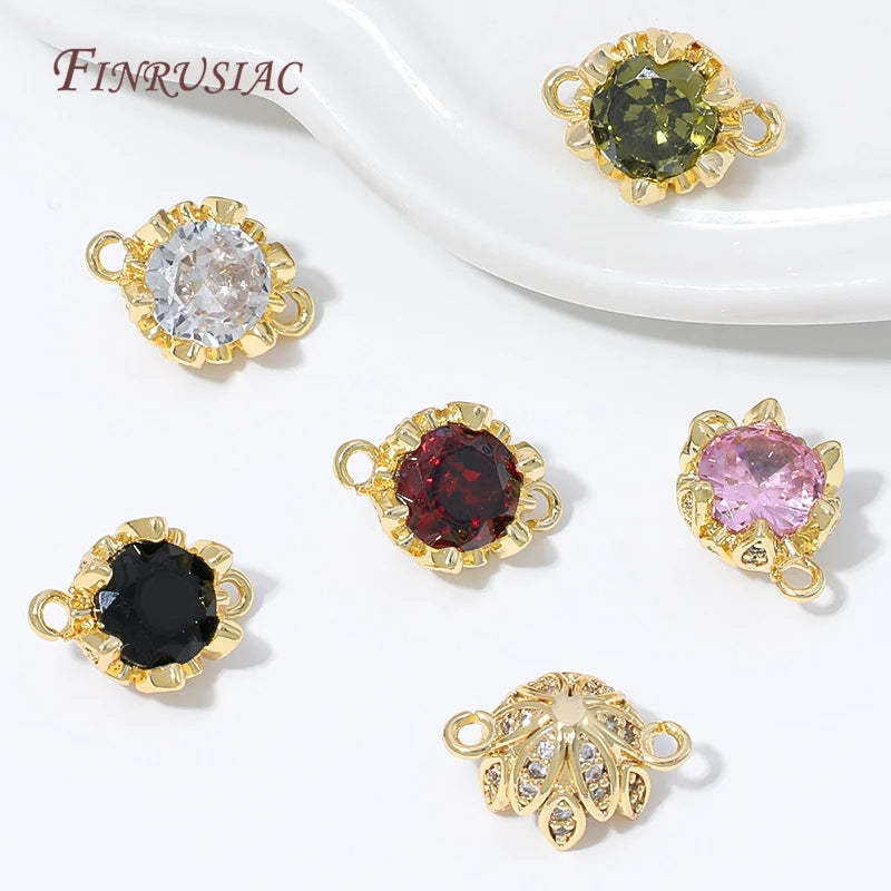 18K Gold Plated CZ Zircon Connector Links – DIY Jewelry Making Jewelry Connector Finding P3