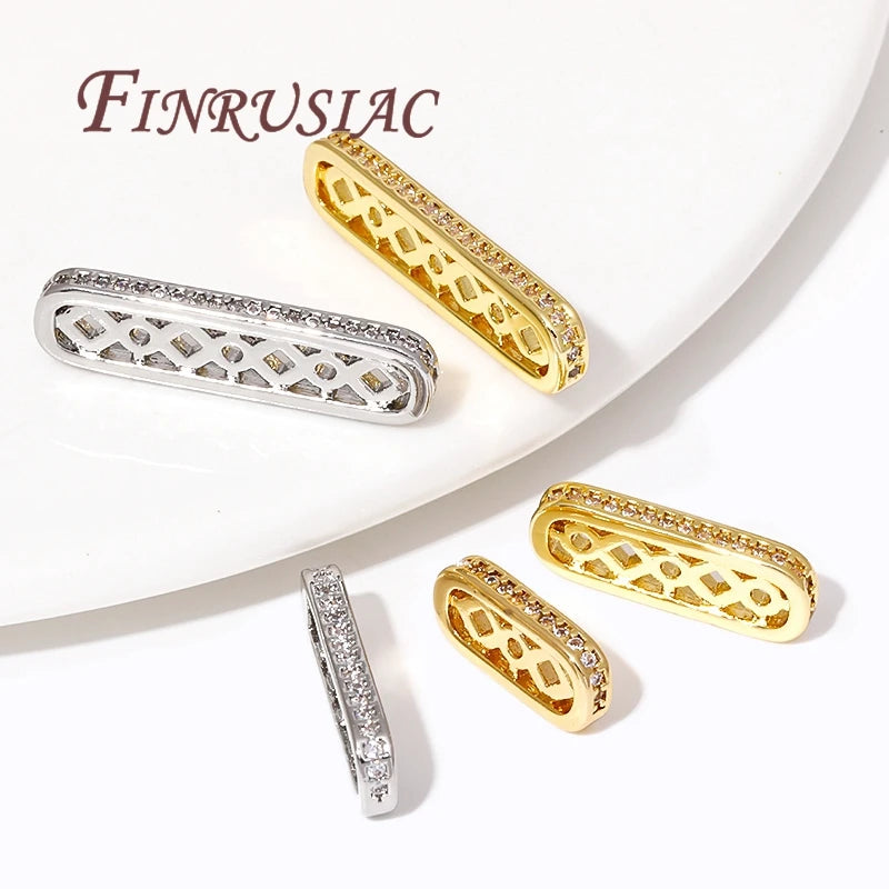 18K Gold Plated Brass Zircon Spacer Beads – DIY Jewelry Spacer Bead Findings P3