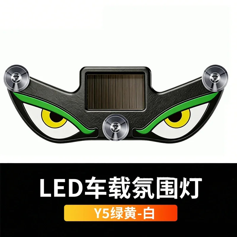 Solar USB Car Demon Eye LED Ambient Light | Breathing Neon Car Atmosphere Light P3 E