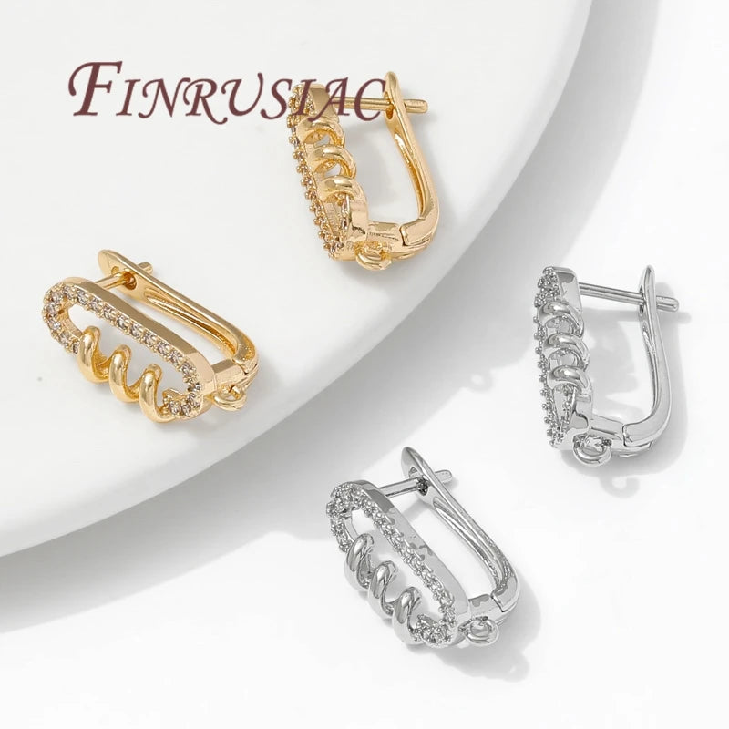 18K Gold Plated CZ Huggie Hoop Earring Findings – DIY Hoops Huggie Hoop Earrings P3