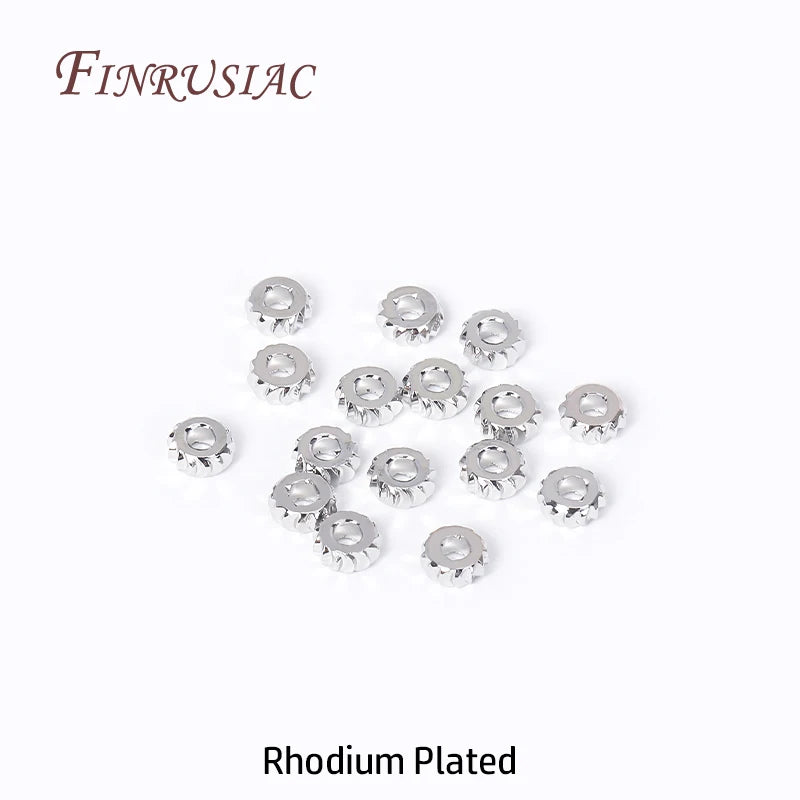 3mm 18K Gold Plated Brass Corrugated Spacer Beads | DIY Jewelry Jewelry Spacer Beads P3 Rhodium Plated 5mm-50 Pieces