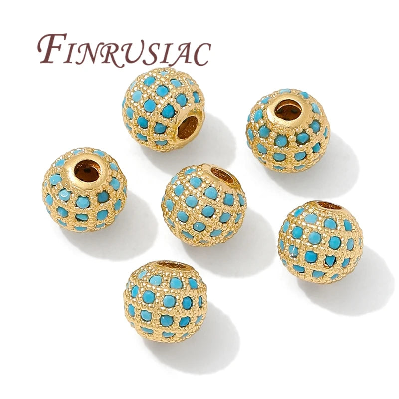 18K Gold Plated Zircon Spacer Beads – Brass DIY Jewelry Making Jewelry Spacer Beads P3